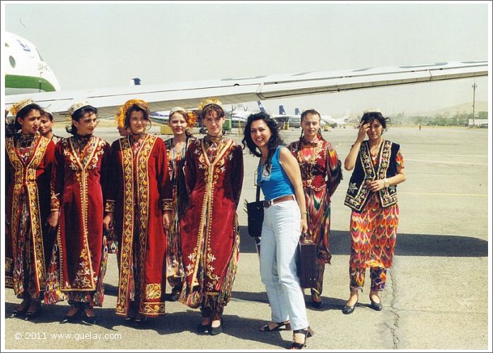Gülay Princess at reception at Tashkent International Airport (1997)