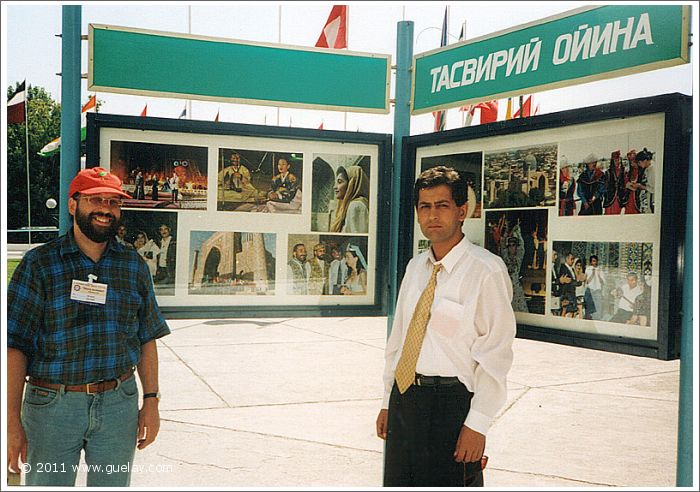 Josef and Sahiyor at Registan Square in Samarkand (1999)