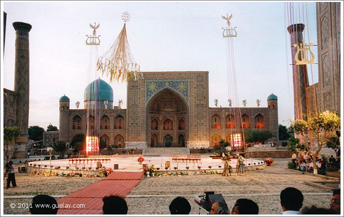 the main stage at Registan Square in Samarkand (1999)